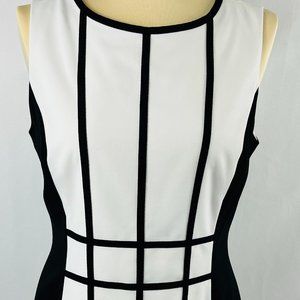 Calvin Klein Black and white sheath dress size 10